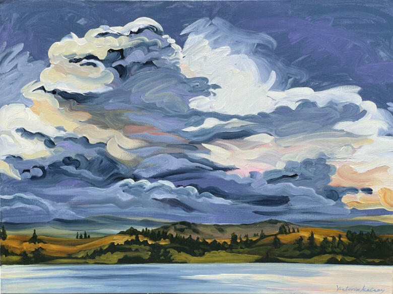 Smoke Storm Lake Nisconlith 48 x 36 Acrylic